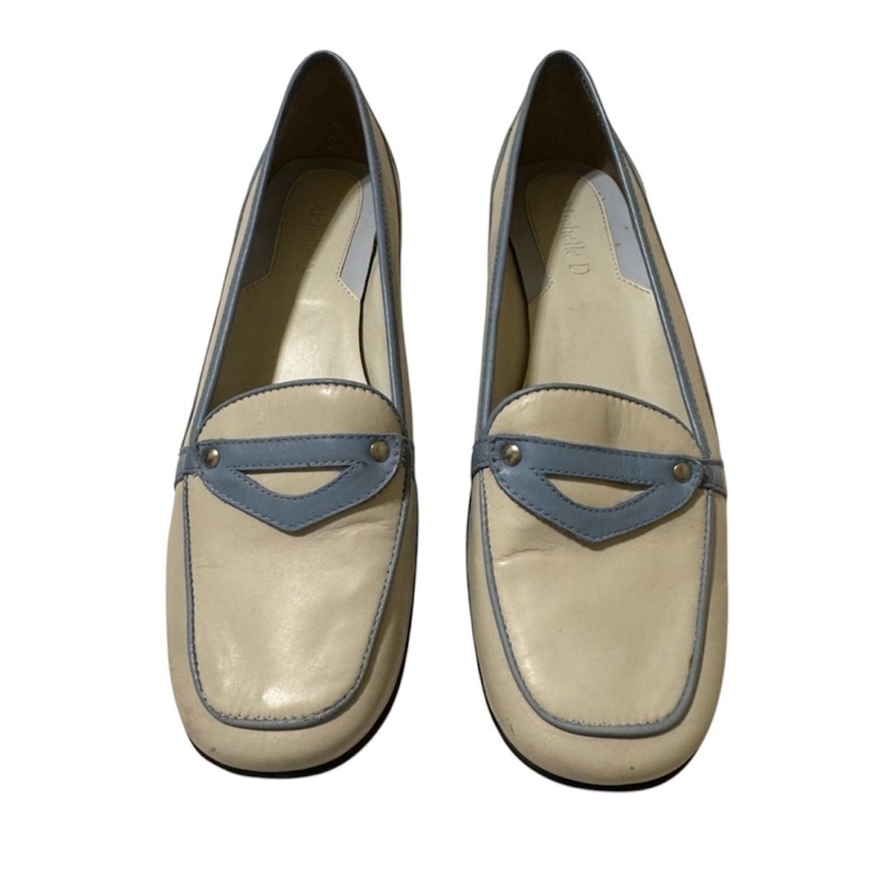 Michelle D White Baby Blue Slip On Loafers Size 8.5M